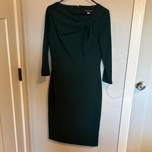 Andrew Marc Dark Green Long Sleeve Dress